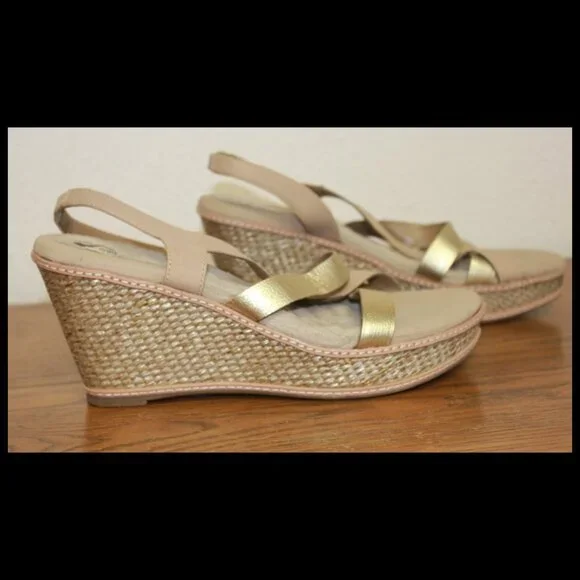 #20 NWOB Soft Walk Tan Platform Slingback Sandals 10.5N - Picture 5 of 16